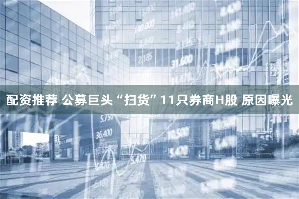配资推荐 公募巨头“扫货”11只券商H股 原因曝光